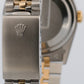 Rolex DateJust 36mm BLACK TAPESTRY 18K Yellow Gold Steel JUBILEE 16233 Watch
