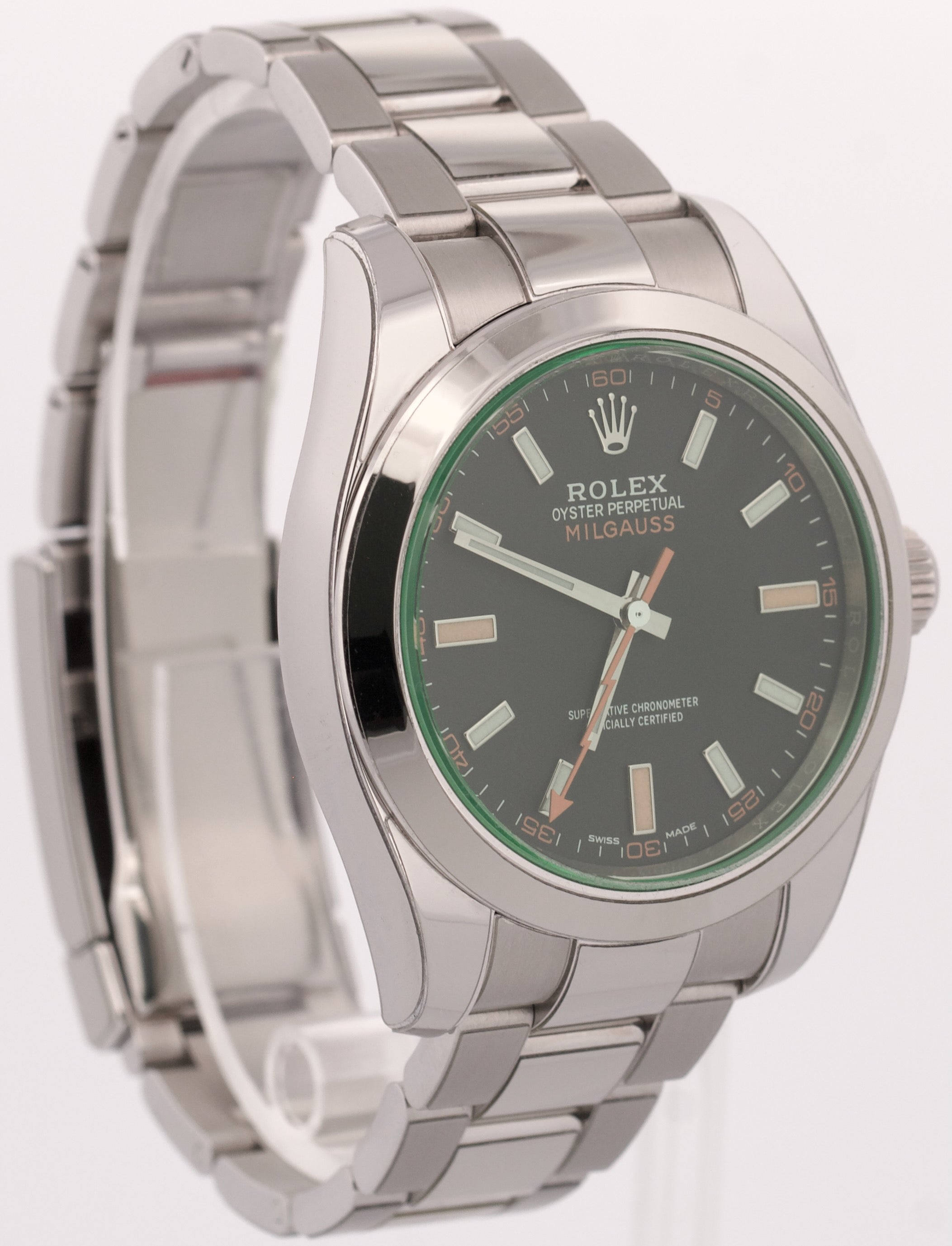 NEW 2021 PAPERS Rolex Milgauss BLACK Green 40mm Stainless Steel