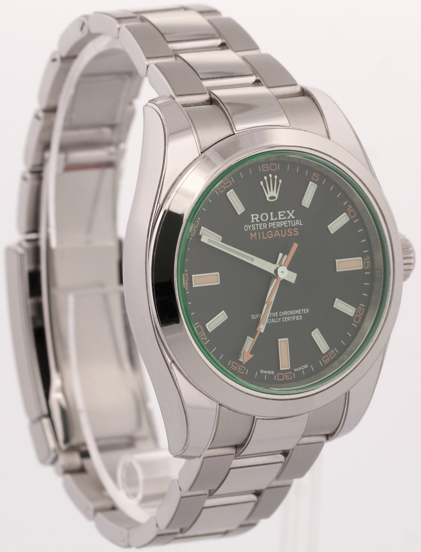 NEW 2021 PAPERS Rolex Milgauss BLACK Green 40mm Stainless Steel 116400 GV BOX