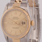 PAPERS Rolex DateJust 36mm CHAMPAGNE TAPESTRY 18K Gold Steel JUBILEE 16233 BOX