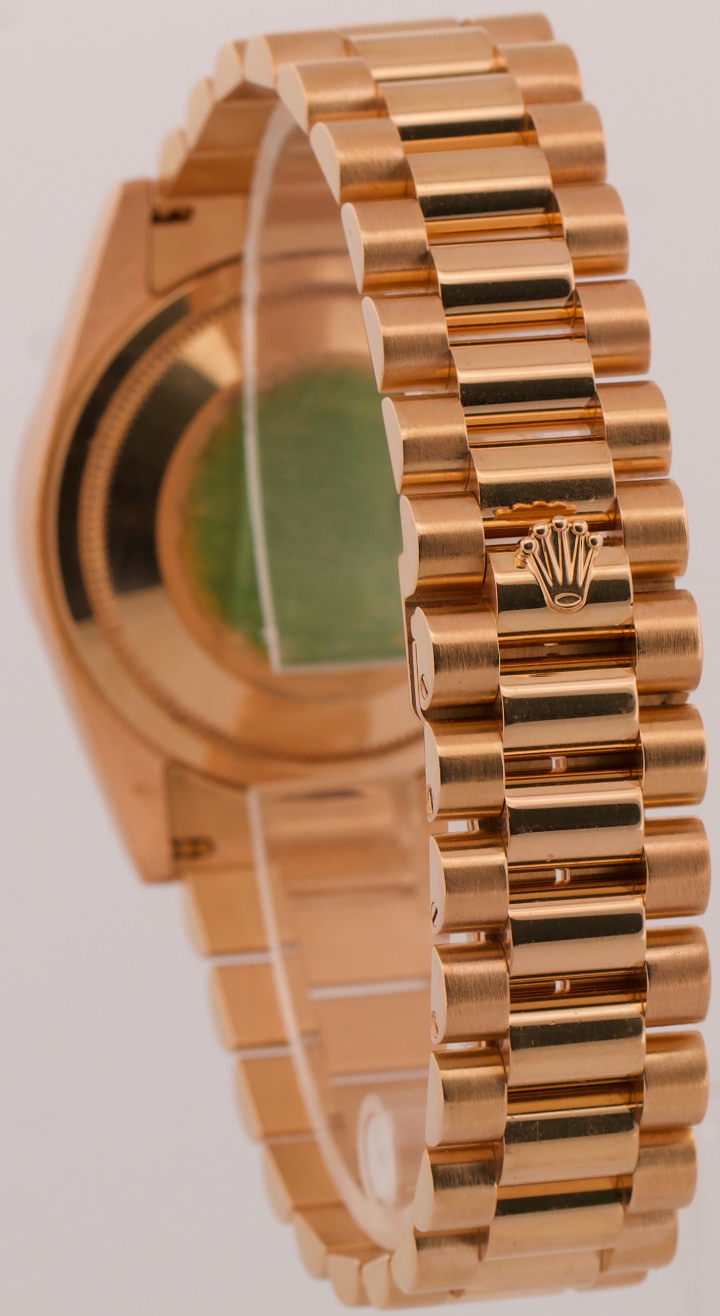 Rolex Day-Date President SILVER DIAMOND 18k Rose Gold 36mm 118235 Watch BOX