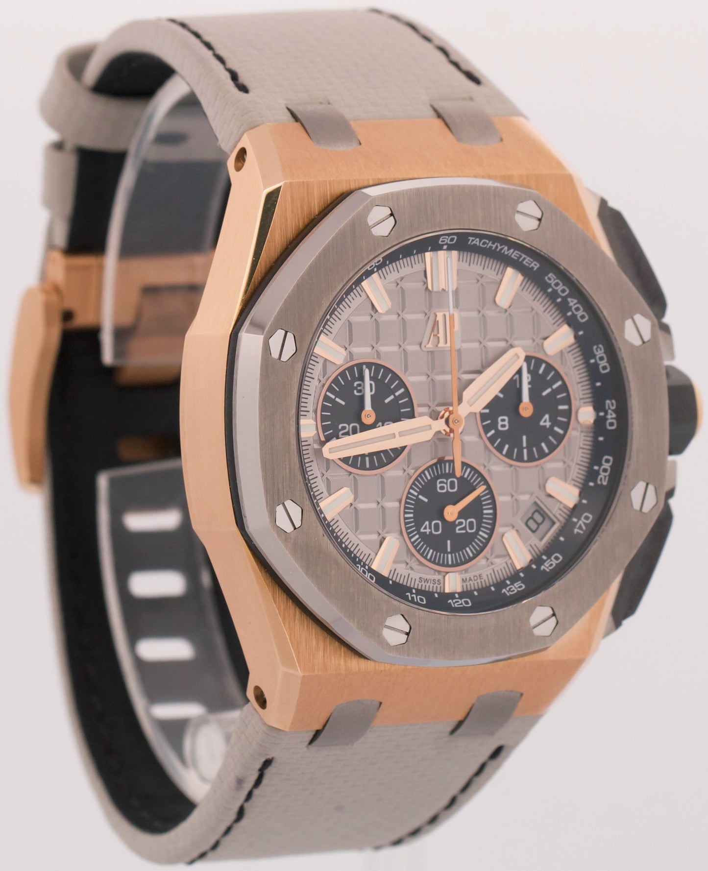 PAPERS Audemars Piguet Royal Oak Offshore GREY 18K Rose Gold 43mm 26420OI BOX