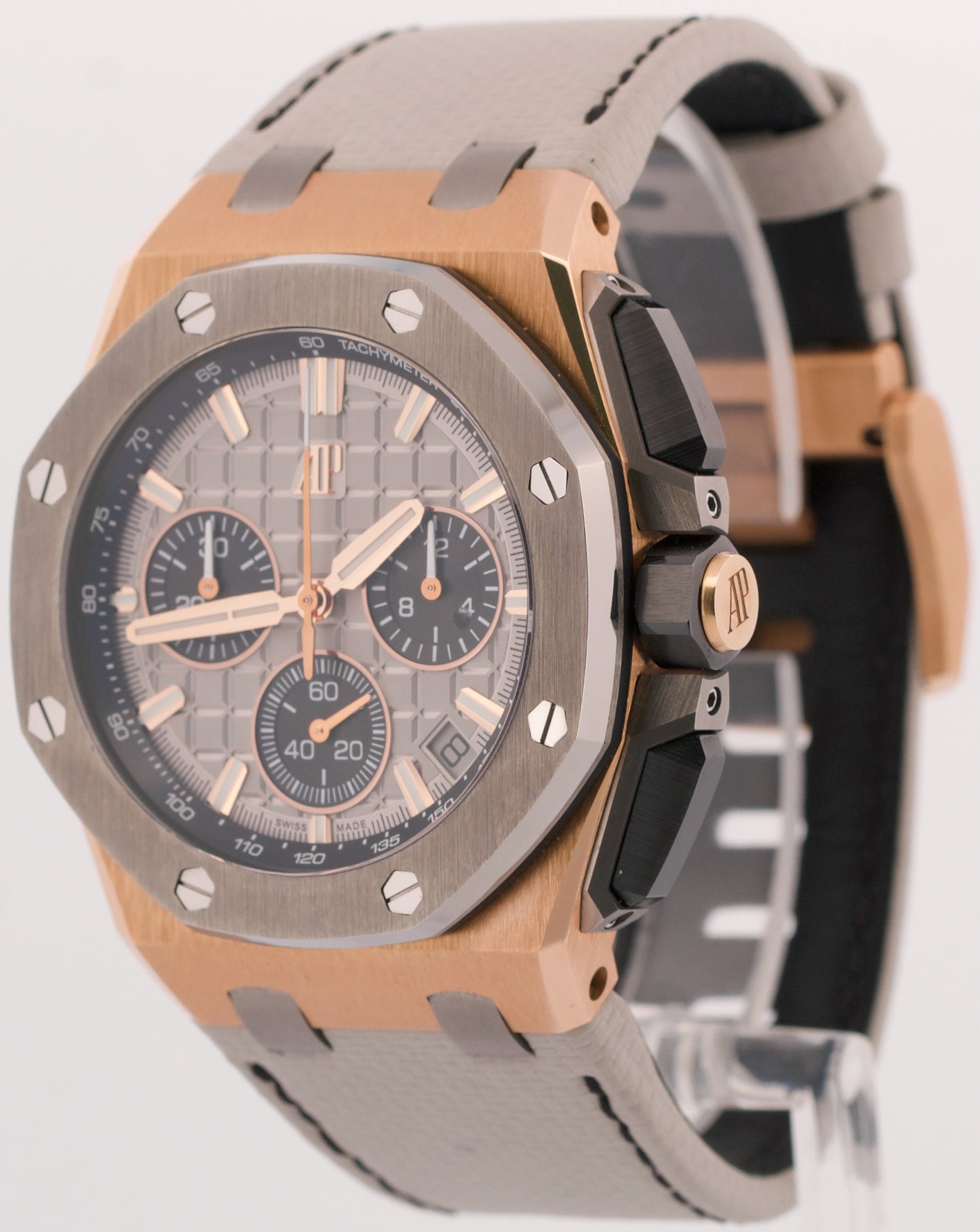 PAPERS Audemars Piguet Royal Oak Offshore GREY 18K Rose Gold 43mm 26420OI BOX