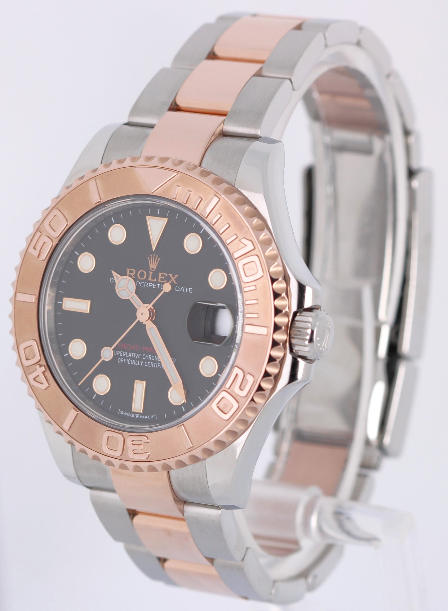 Rolex Yacht-Master 268621 Two-Tone 18k Rose Gold Steel Black 37mm Oyster Watch