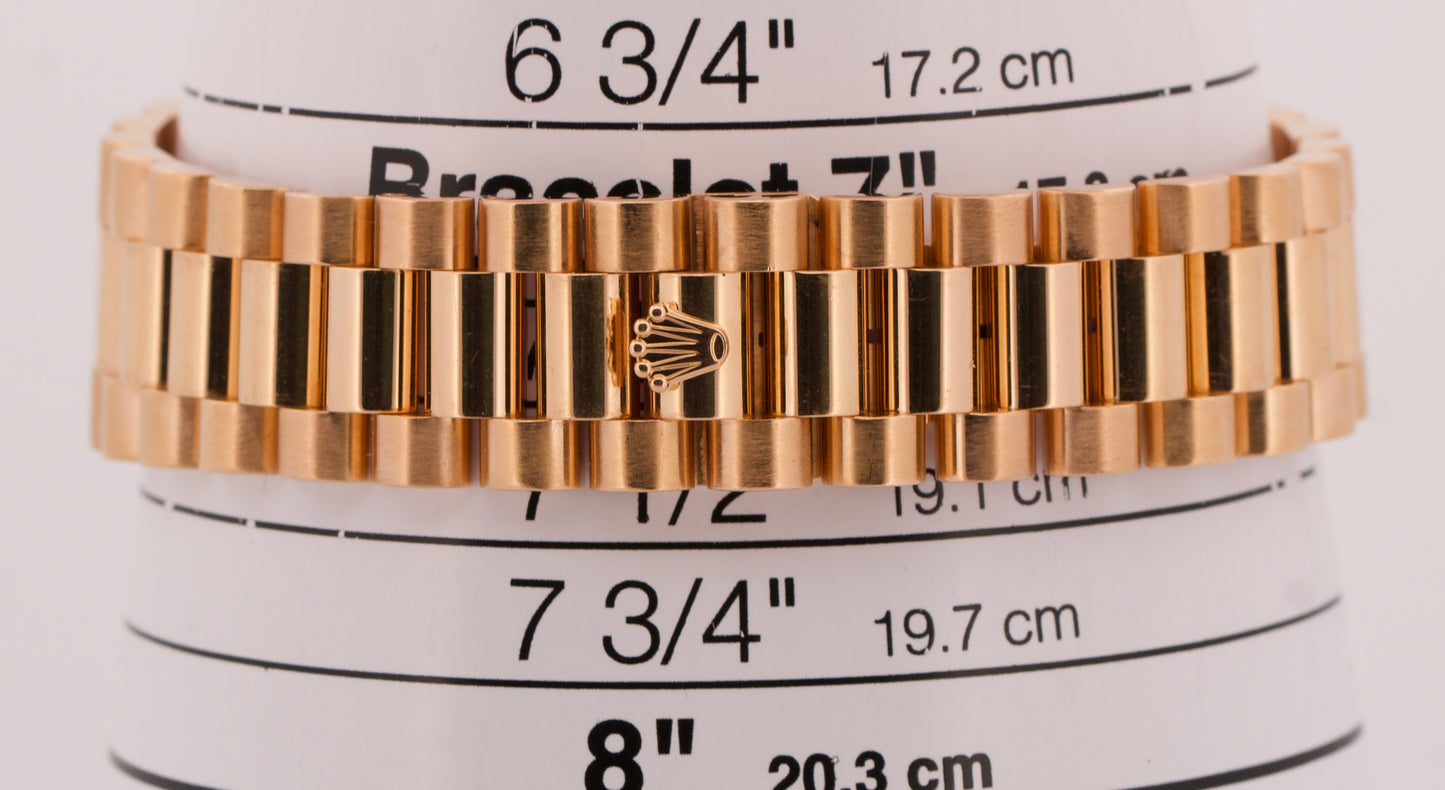 Rolex Day-Date President SILVER DIAMOND 18k Rose Gold 36mm 118235 Watch BOX