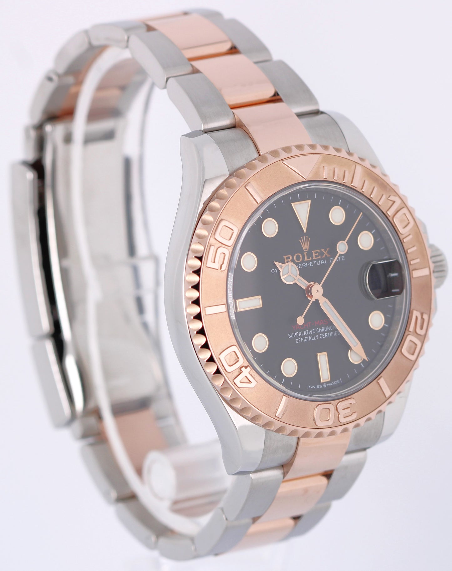 Rolex Yacht-Master 268621 Two-Tone 18k Rose Gold Steel Black 37mm Oyster Watch