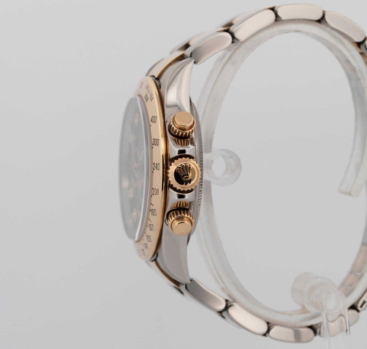 1999 Rolex Daytona Cosmograph BLACK DIAMOND 18K Gold Stainless Steel Watch 16523