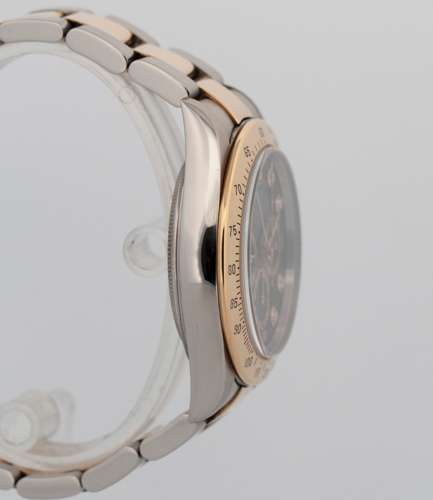 1999 Rolex Daytona Cosmograph BLACK DIAMOND 18K Gold Stainless Steel Watch 16523