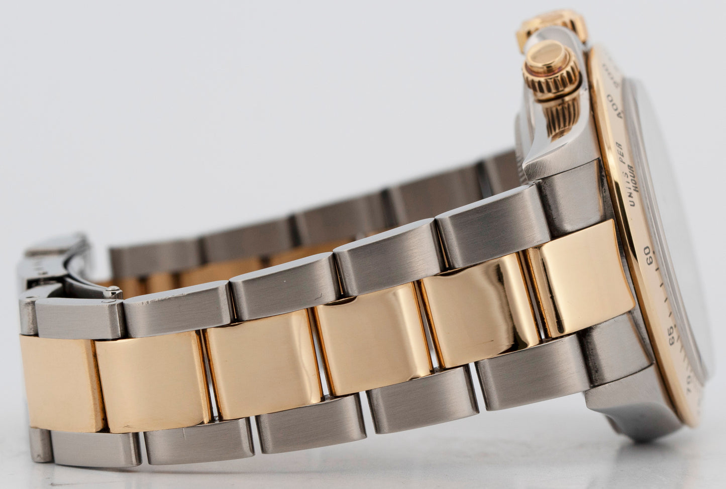 1999 Rolex Daytona Cosmograph BLACK DIAMOND 18K Gold Stainless Steel Watch 16523