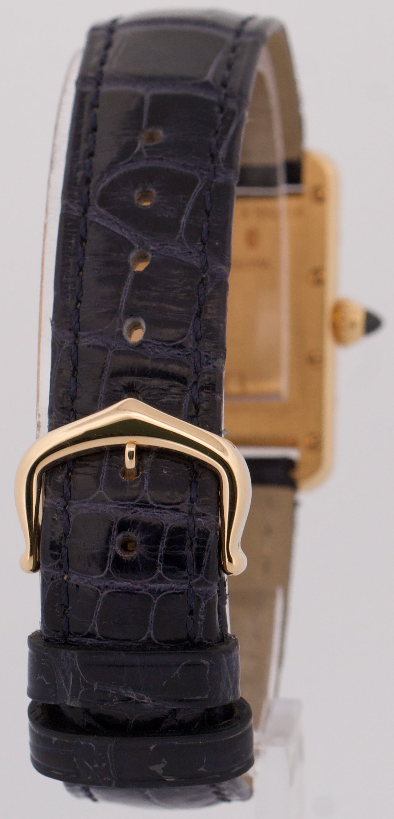 Cartier Tank Louis 18k Yellow Gold IVORY Roman Leather 22mm Quartz 2442 Watch