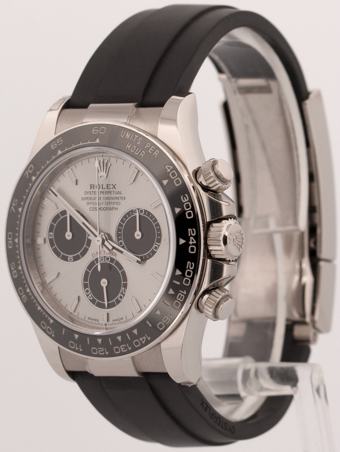 2025 Rolex Daytona 126519LN Ghost Silver 18K Gold Oysterflex 40mm Box Papers