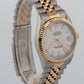 2002 PAPERS Rolex DateJust 36mm White 18K Yellow Gold Steel JUBILEE 16233 BOX
