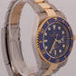 Rolex Submariner Date 18K Yellow Gold Steel BLUE Ceramic 40mm 116613 LB Watch