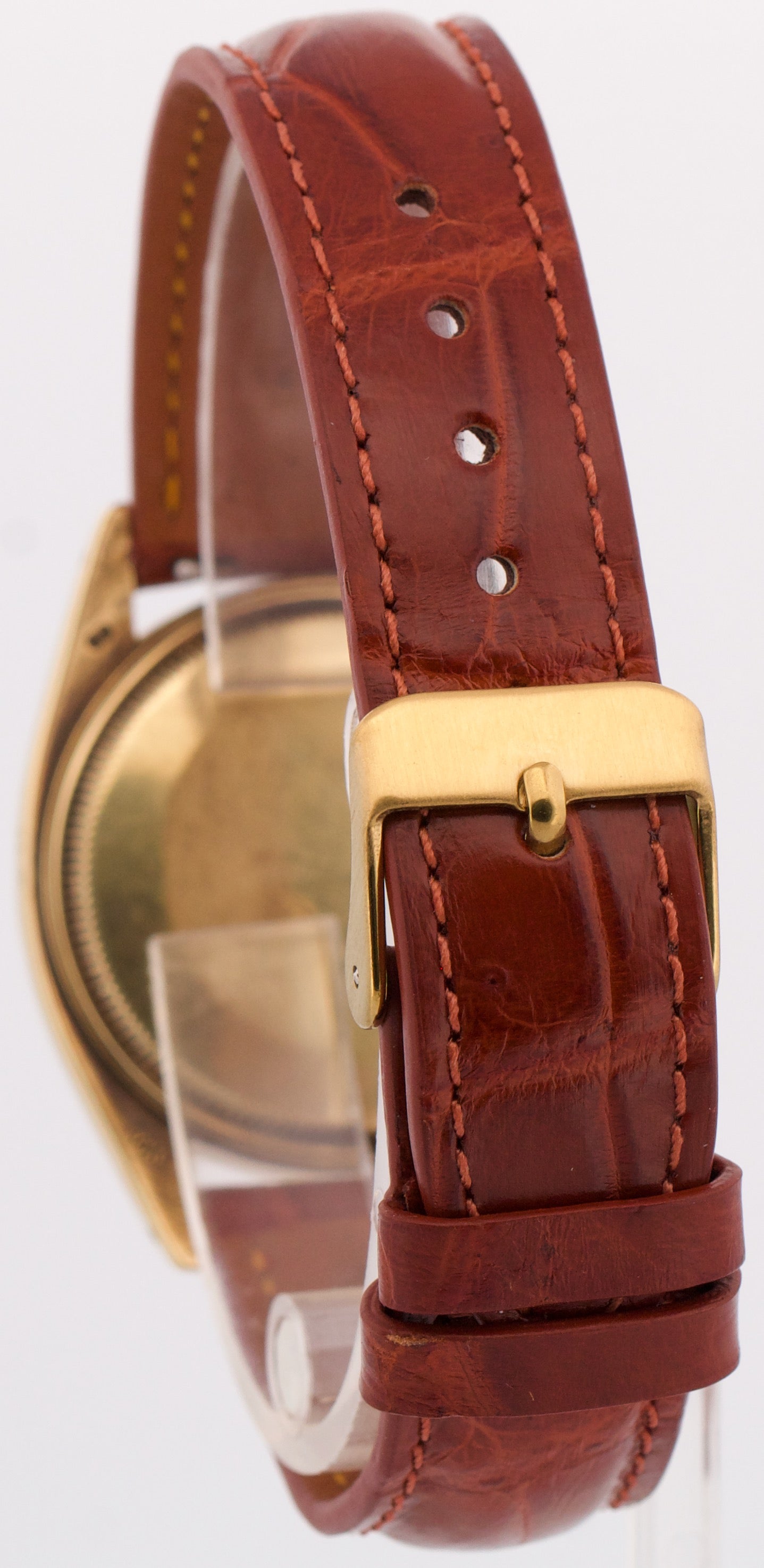 VINTAGE Rolex Oyster Perpetual Date TOBACCO DIAMOND 18K Yellow Gold 34mm 1501