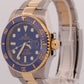 Rolex Submariner Date 18K Yellow Gold Steel BLUE Ceramic 40mm 116613 LB Watch