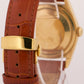 1989 Rolex DateJust 36mm SILVER 18K Yellow Gold Brown Leather Fluted 16238 Watch