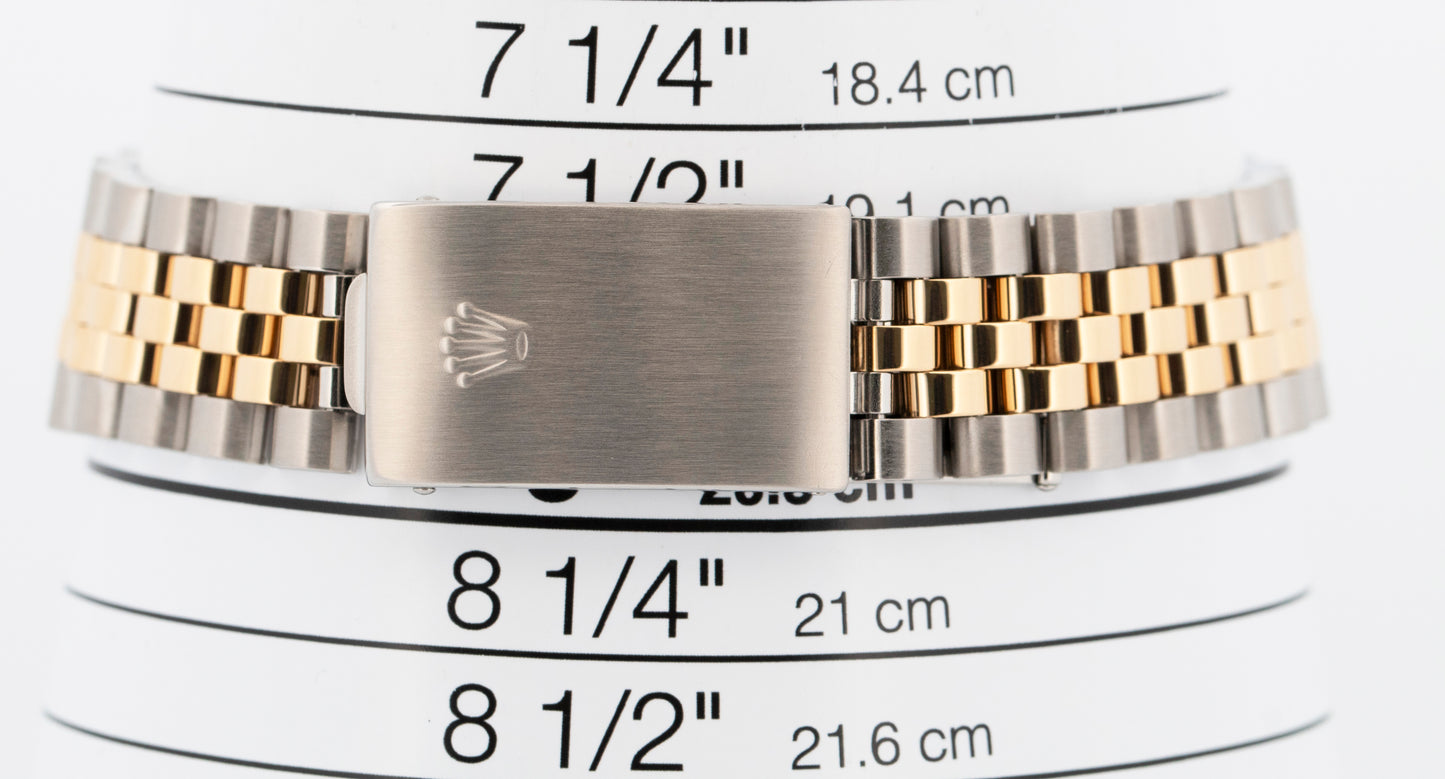 2002 PAPERS Rolex DateJust 36mm White 18K Yellow Gold Steel JUBILEE 16233 BOX