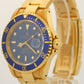 UNPOLISHED 1993 Rolex Submariner Date 18K Yellow Gold BLUE 40mm 16618 Watch