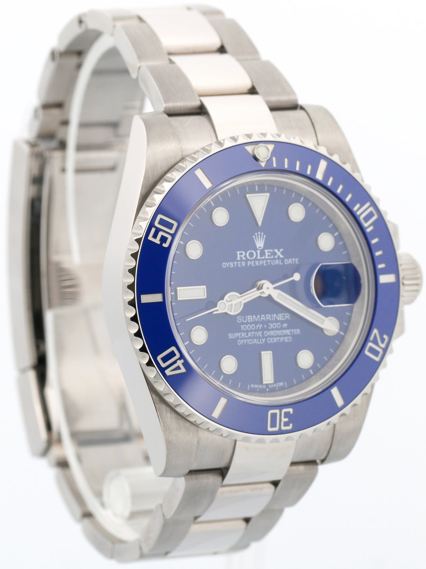 PAPERS Rolex Submariner 40mm 18K White Gold SMURF Blue Ceramic 116619 LB BOX