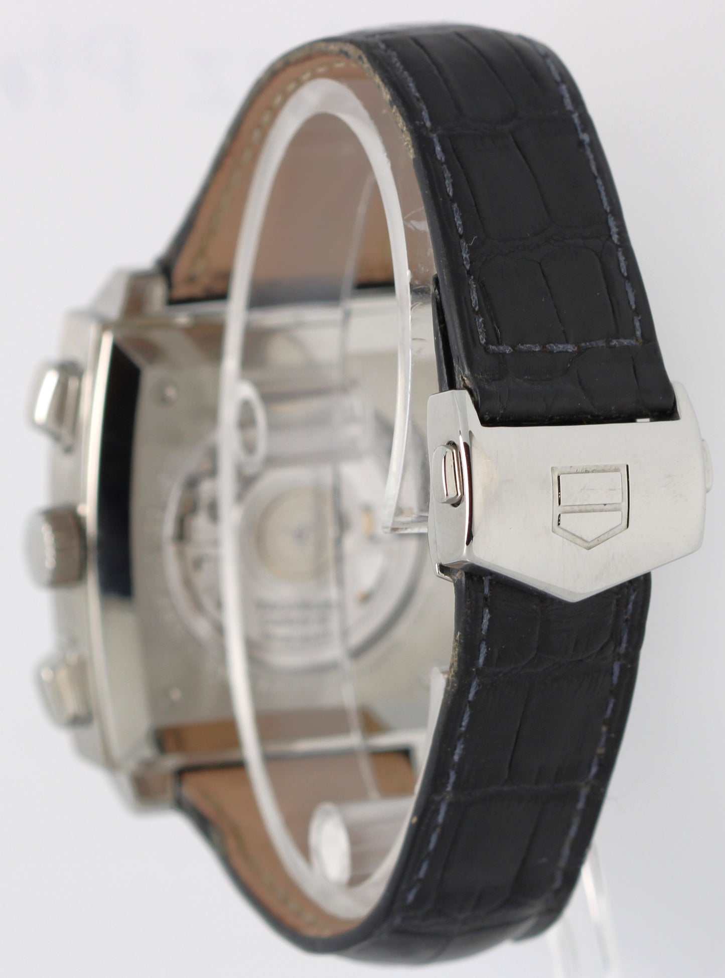 Tag Heuer Monaco Chronograph CBL2111.FC6453 Blue 39mm Leather Watch Box Papers