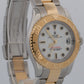 2012 Rolex Yacht-Master WHITE 18K Yellow Gold Stainless 35mm Two-Tone 168623 BOX