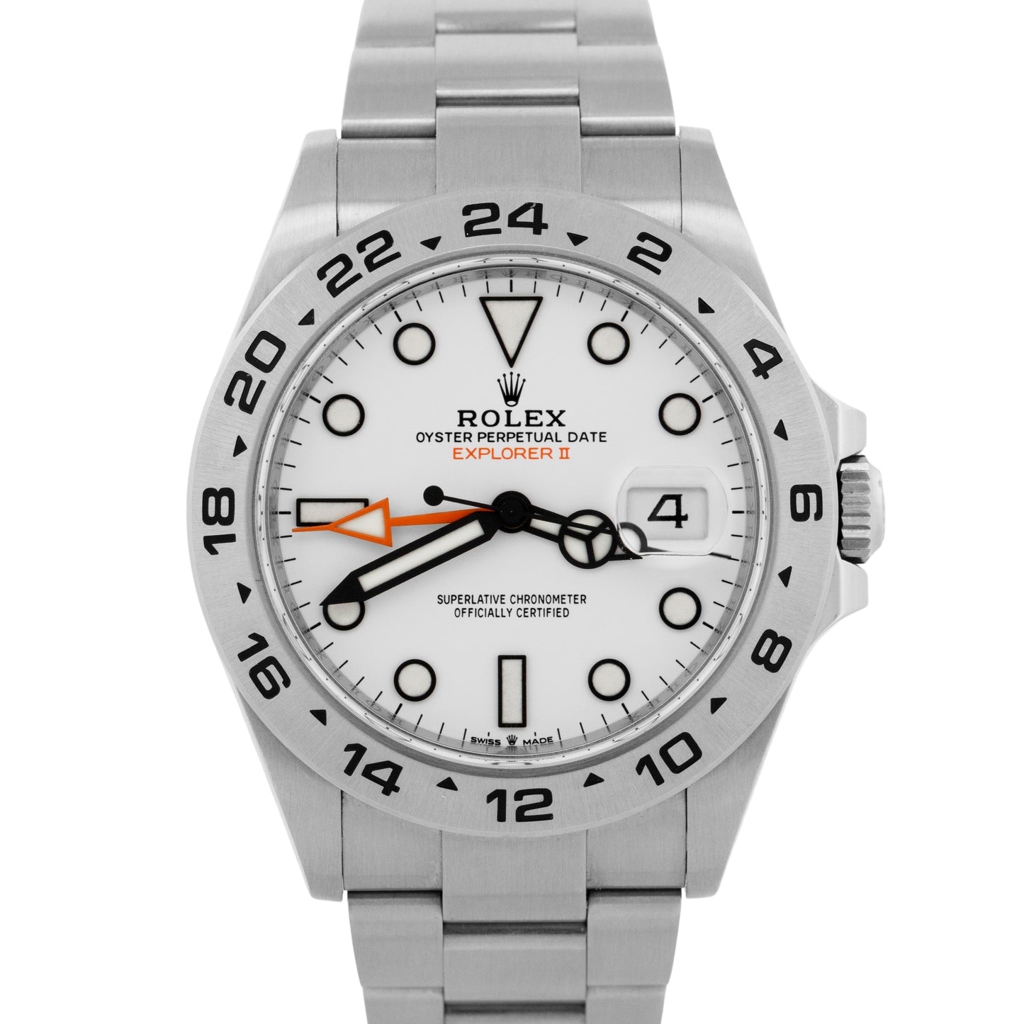 2022 PAPERS Rolex Explorer II 42mm POLAR WHITE Date GMT Steel 226570 Watch BOX