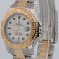2012 Rolex Yacht-Master WHITE 18K Yellow Gold Stainless 35mm Two-Tone 168623 BOX