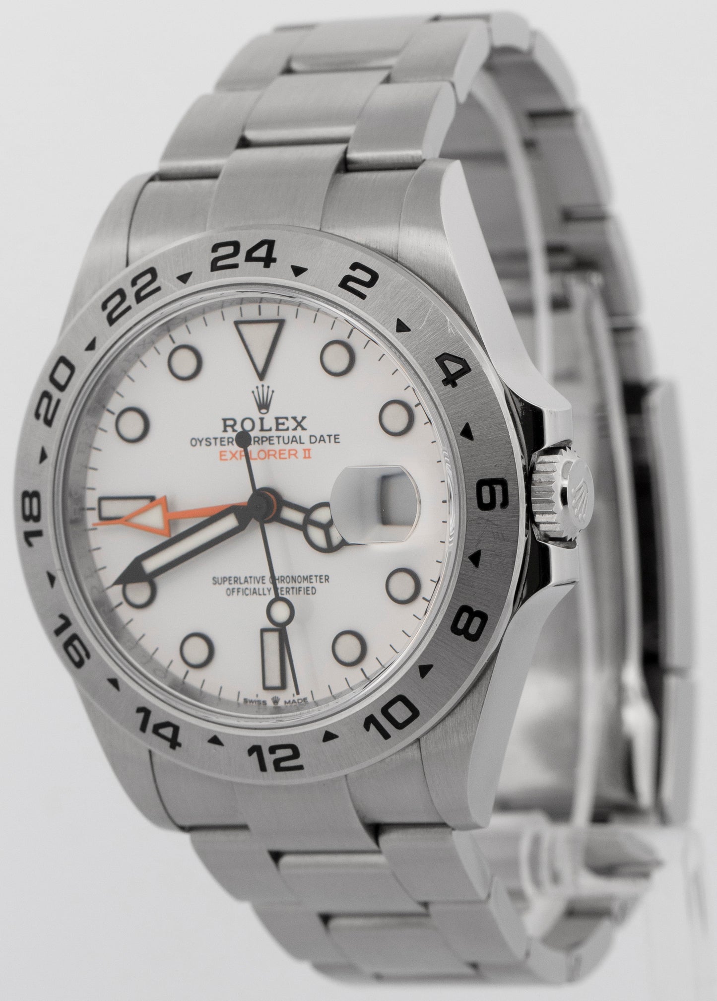 2022 PAPERS Rolex Explorer II 42mm POLAR WHITE Date GMT Steel 226570 Watch BOX