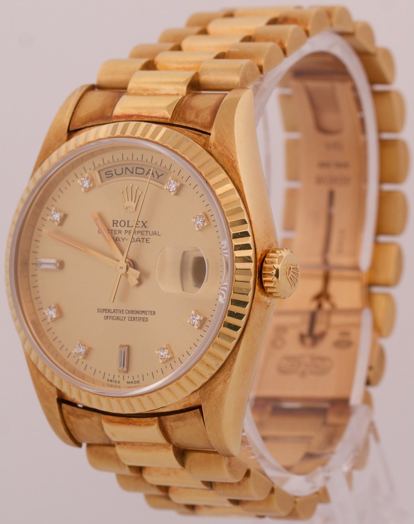 1995 Rolex Day-Date President FACTORY CHAMPAGNE DIAMOND 36mm 18K Gold 18238