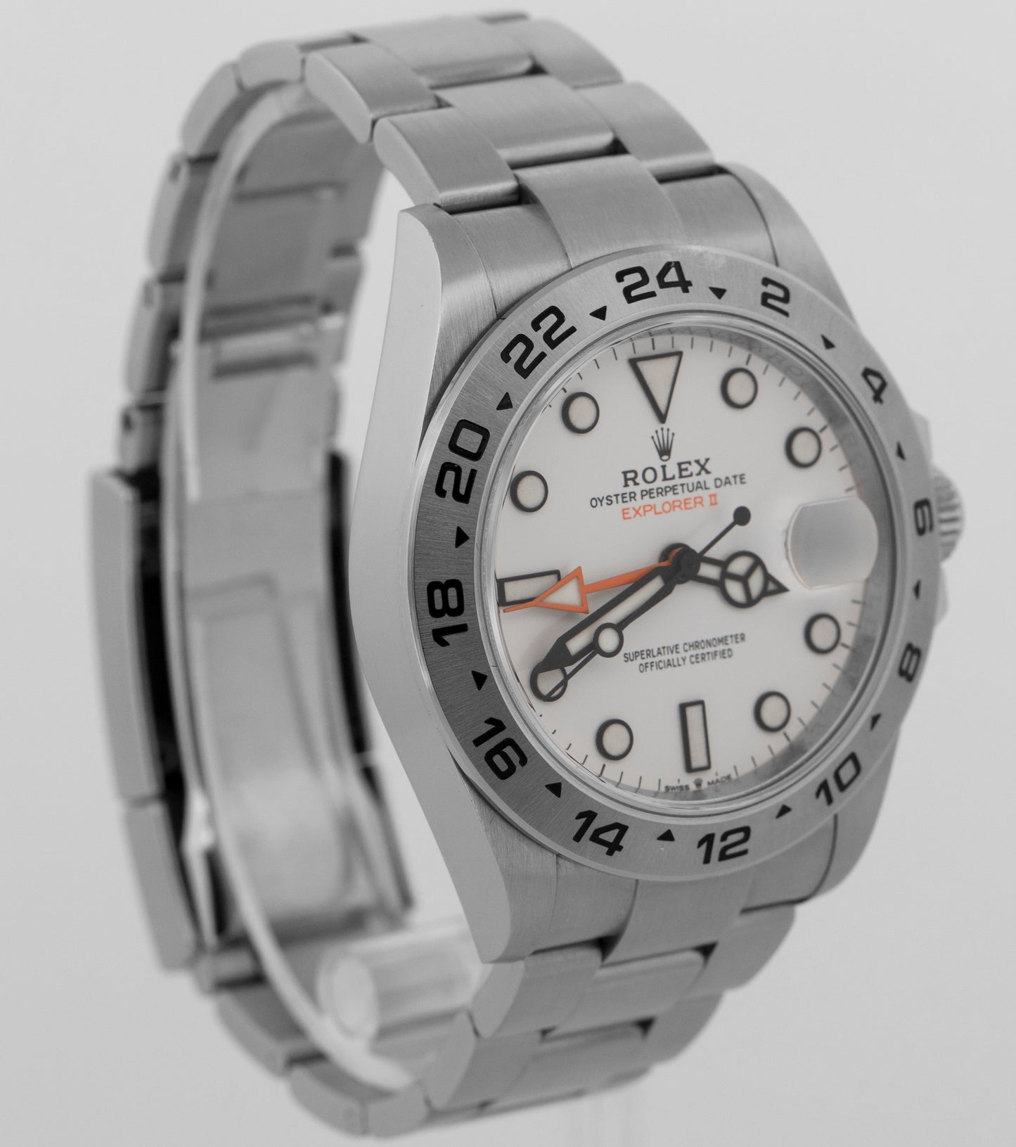 2022 PAPERS Rolex Explorer II 42mm POLAR WHITE Date GMT Steel 226570 Watch BOX