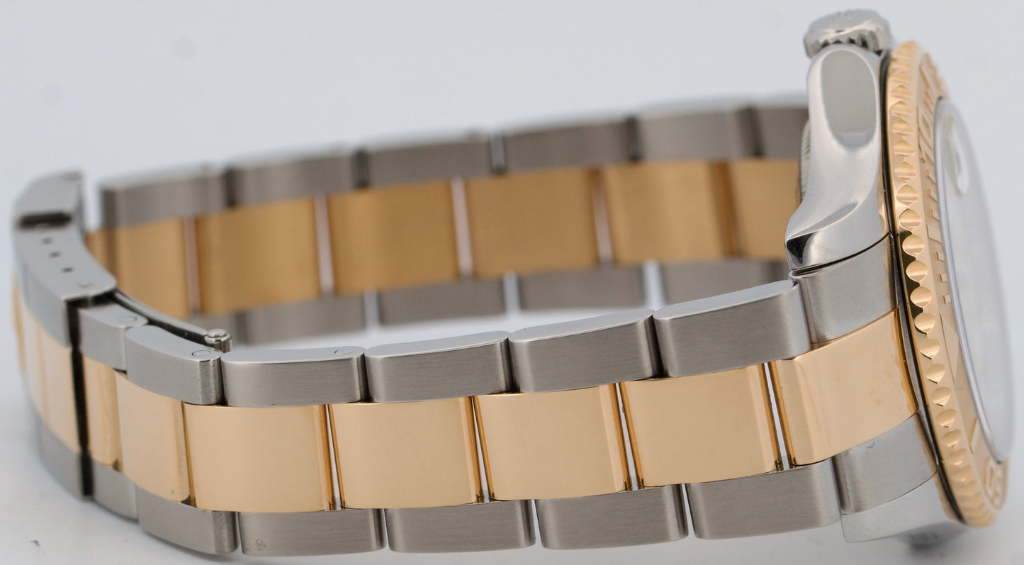 2012 Rolex Yacht-Master WHITE 18K Yellow Gold Stainless 35mm Two-Tone 168623 BOX