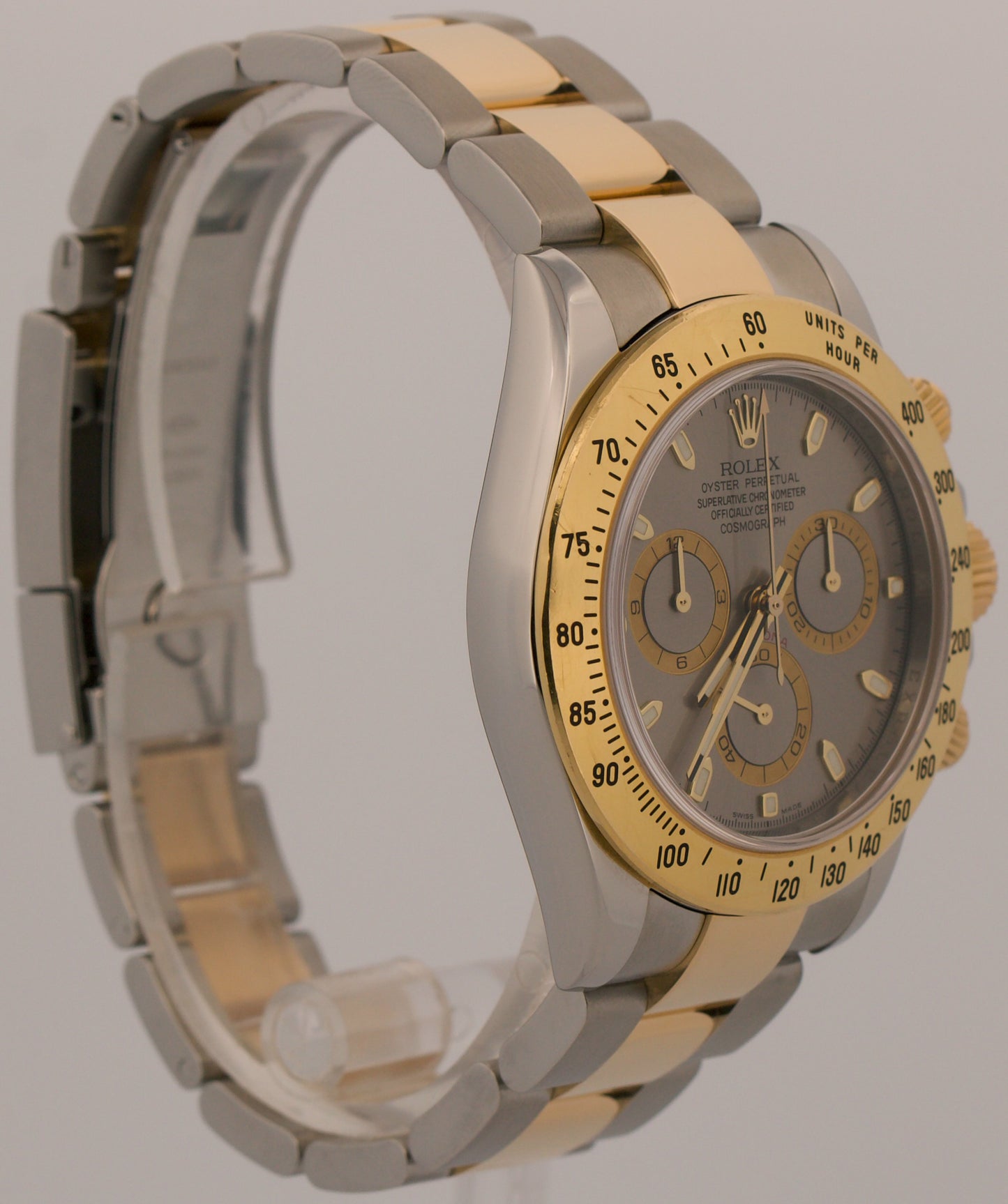 Rolex Daytona Cosmograph 116523 Rhodium Slate 18K Gold Two-Tone Steel Watch