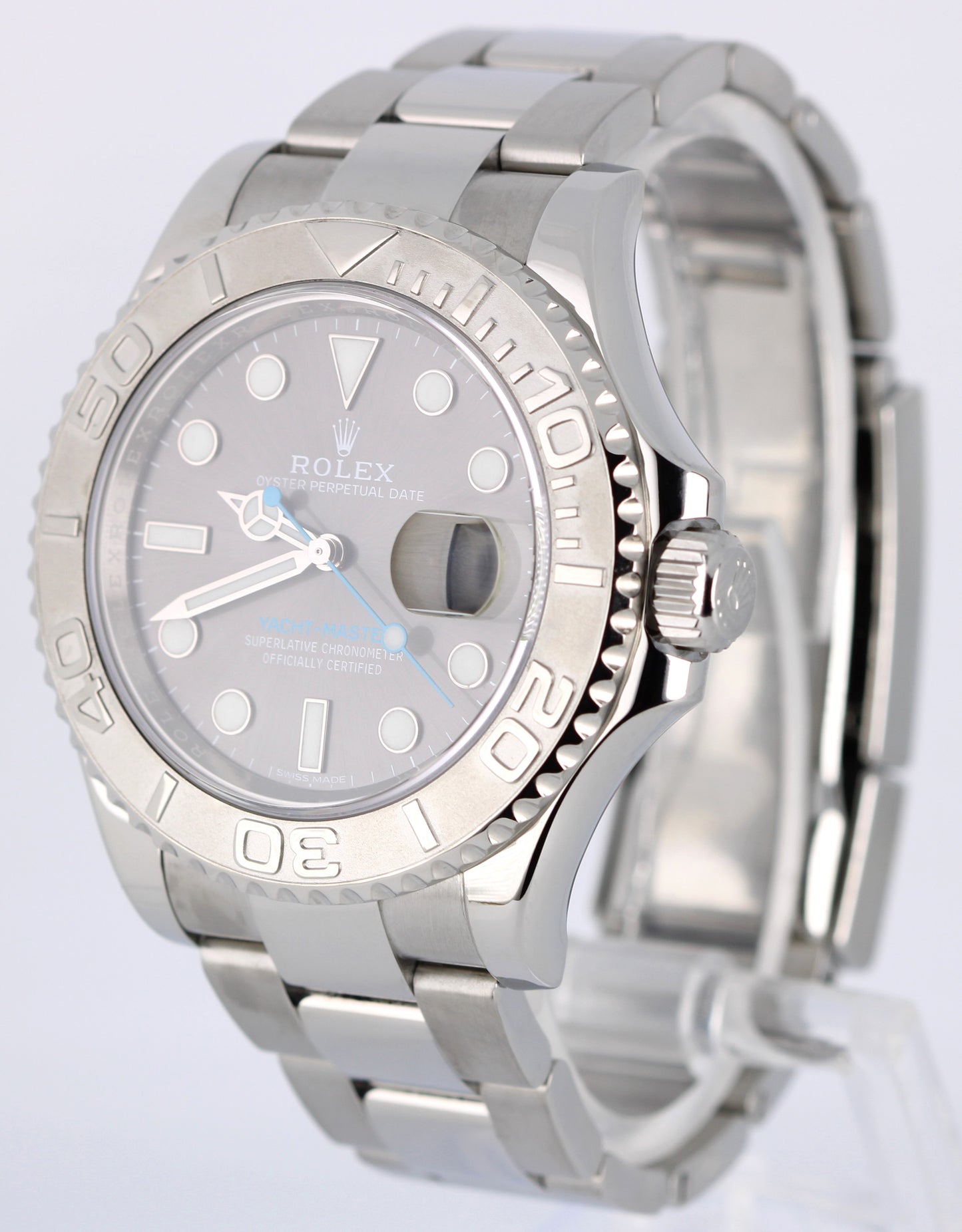 Rolex Yacht-Master 116622 Platinum Bezel Steel Rhodium Gray 40mm Watch