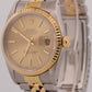 Rolex DateJust 36mm CHAMPAGNE TAPESTRY 18K Yellow Gold Steel JUBILEE Watch 16233