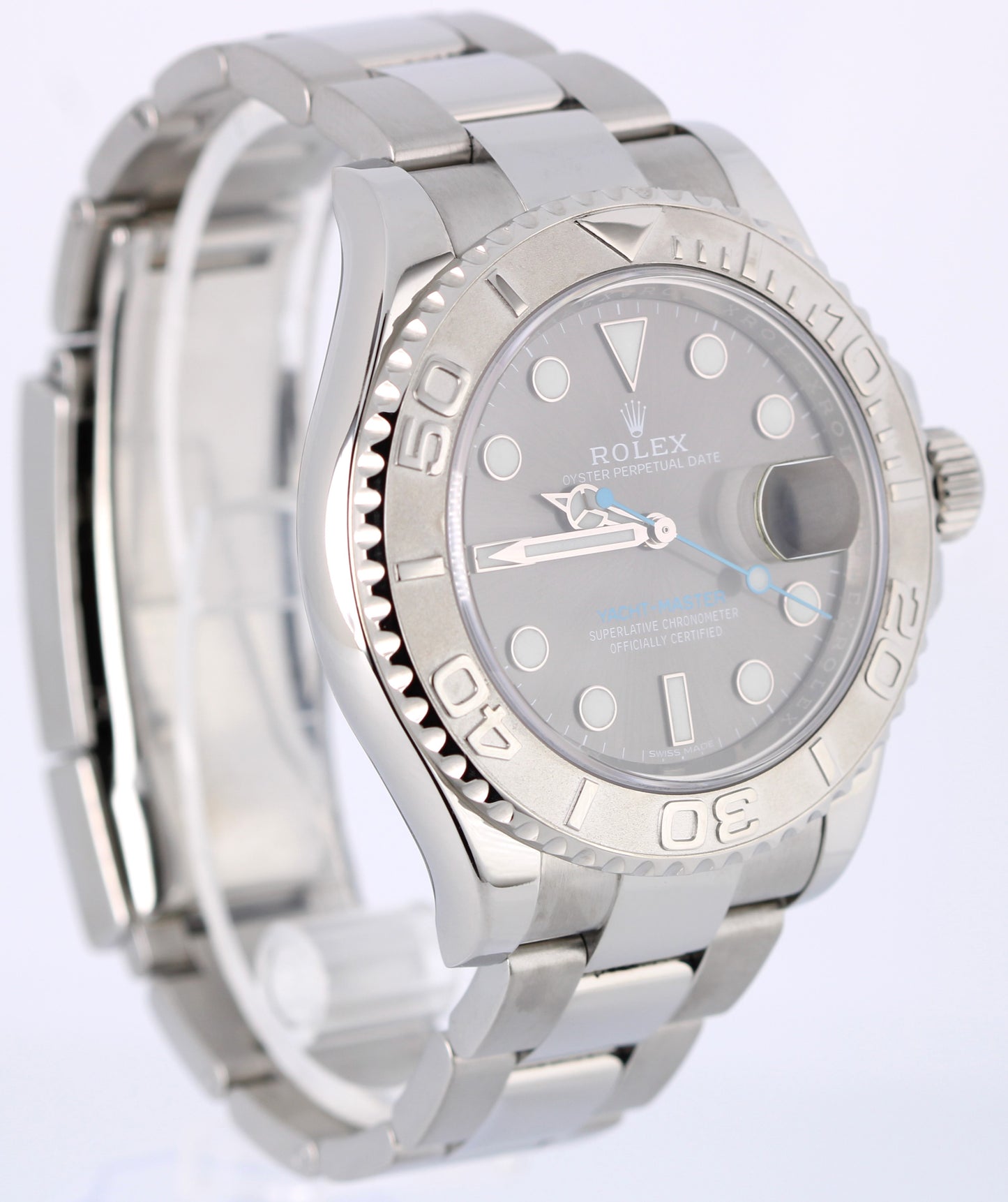Rolex Yacht-Master 116622 Platinum Bezel Steel Rhodium Gray 40mm Watch