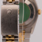 Rolex DateJust 36mm CHAMPAGNE TAPESTRY 18K Yellow Gold Steel JUBILEE Watch 16233