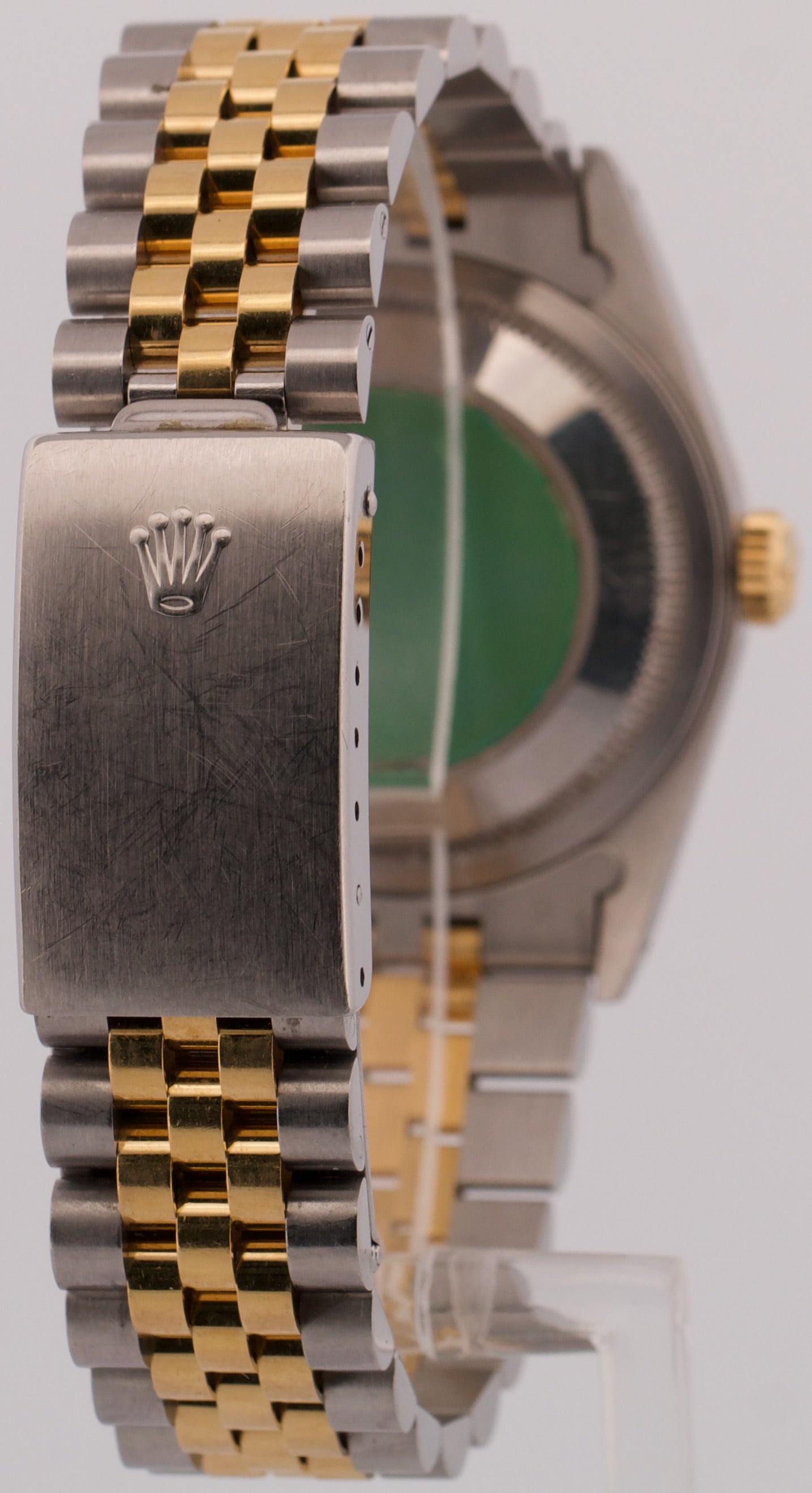 Rolex DateJust 36mm CHAMPAGNE TAPESTRY 18K Yellow Gold Steel JUBILEE Watch 16233
