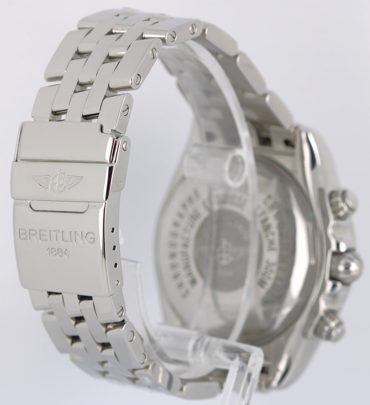 Breitling Chronomat Evolution A13356 Diamond Bezel Blue 44mm Watch Box Papers