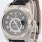 PAPERS Rolex Sky-Dweller BLACK ARABIC 18K White Gold Leather 42mm 326139 BOX