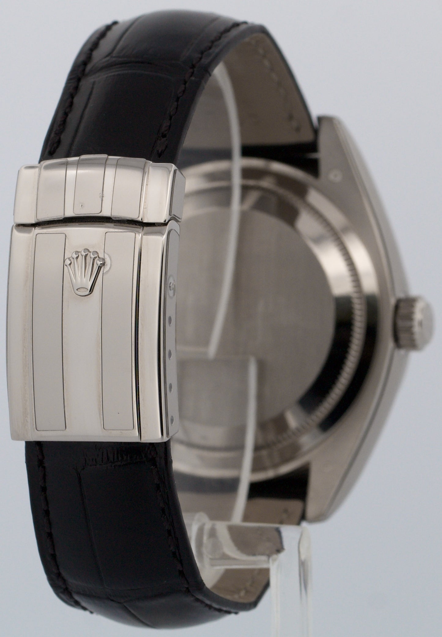 PAPERS Rolex Sky-Dweller BLACK ARABIC 18K White Gold Leather 42mm 326139 BOX