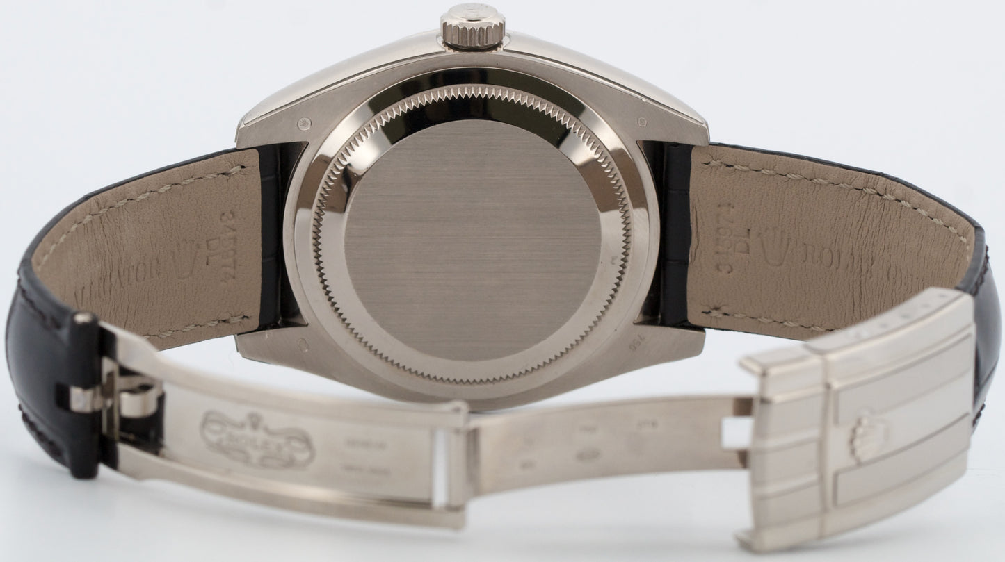PAPERS Rolex Sky-Dweller BLACK ARABIC 18K White Gold Leather 42mm 326139 BOX