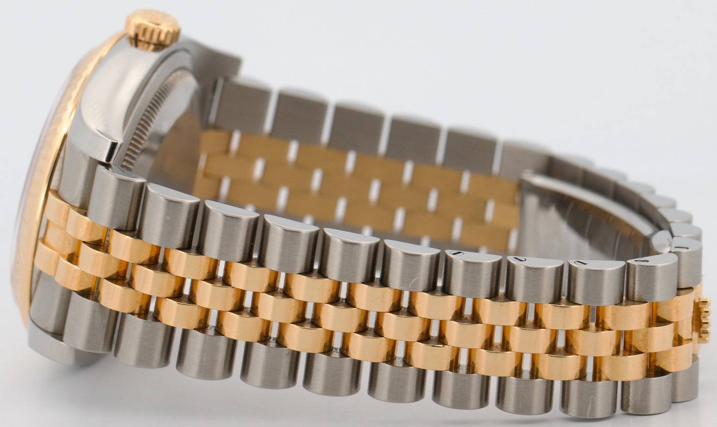 UNPOLISHED PAPERS Rolex DateJust 36mm CHAMPAGNE DIAMOND JUBILEE 18K 116233 BOX