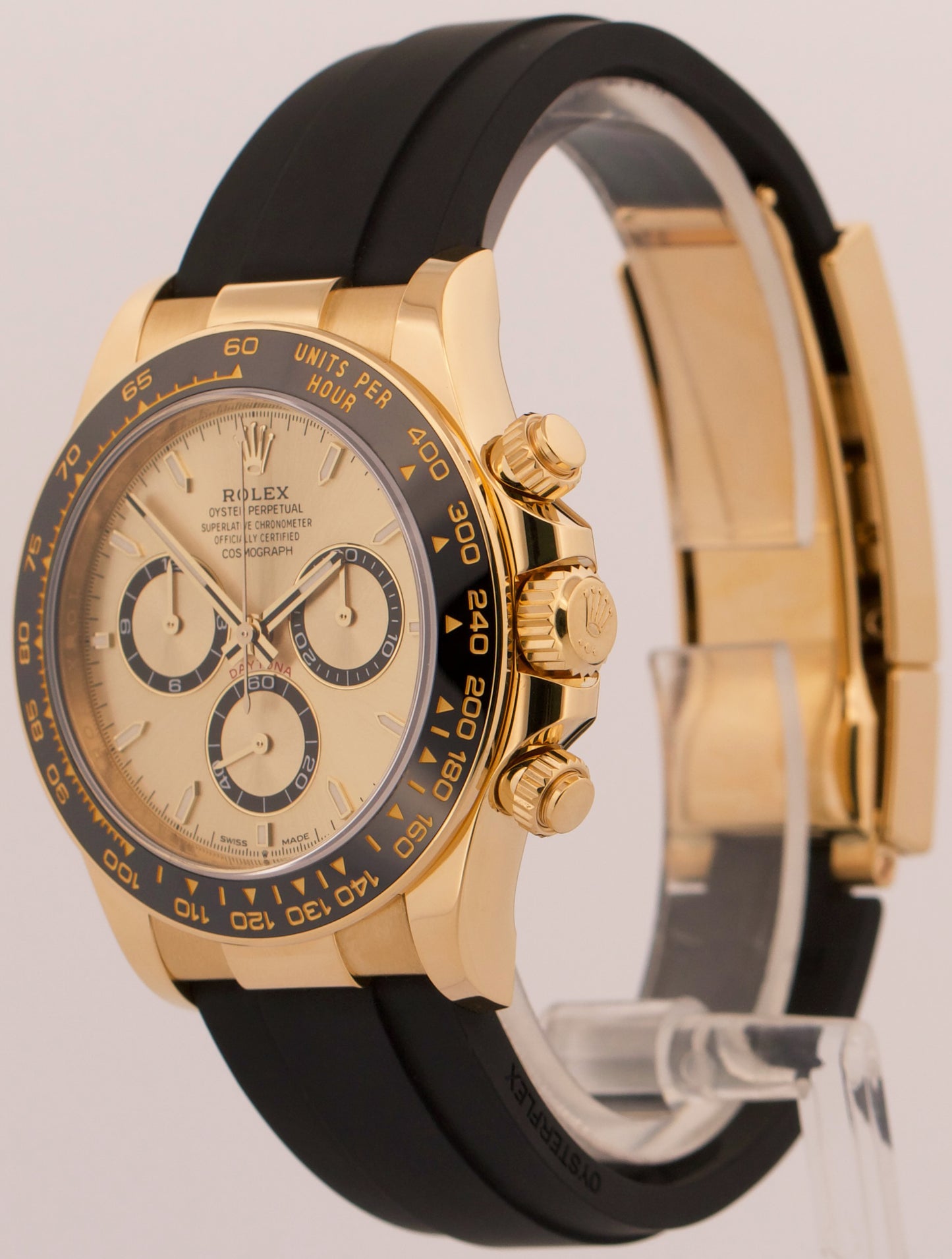 2025 Rolex Daytona 126518 LN Oysterflex Pikachu Champagne 18K Gold Box Papers