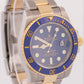 Rolex Submariner Date BLUE Ceramic Stainless Steel 18K Gold 116613 LB 40mm Watch