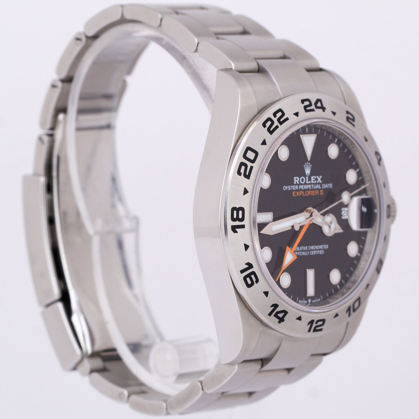 MINT 2023 PAPERS Rolex Explorer II 42mm BLACK Orange Stainless Steel 226570 BOX