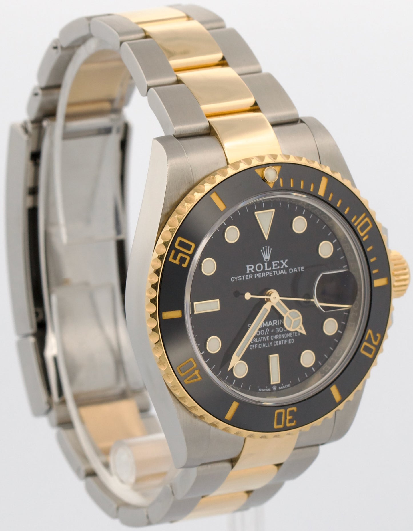 Rolex Submariner Date 41mm Ceramic BLACK Two-Tone 18K Gold Steel 126613 LN Watch