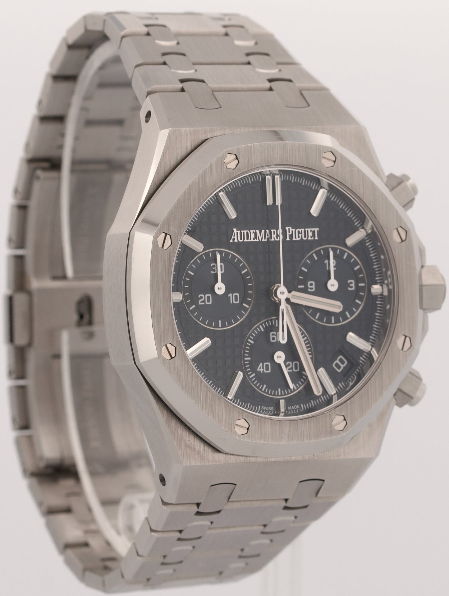 2023 Audemars Piguet Royal Oak Chronograph BLUE Steel 41mm 26240ST Box Papers