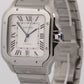 NEW JULY 2026 PAPERS Cartier Santos 39.8mm SILVER ROMAN Steel 4072 WSSA0018 BOX