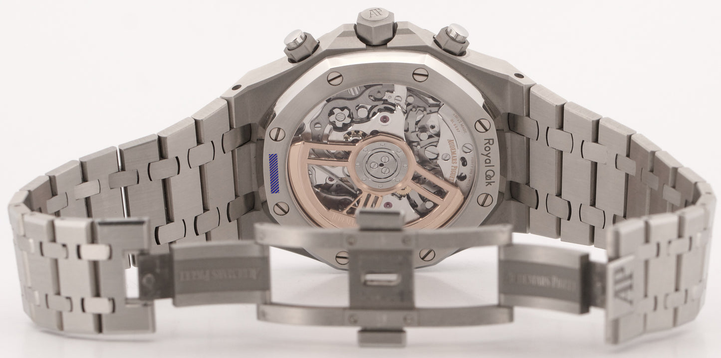 2023 Audemars Piguet Royal Oak Chronograph BLUE Steel 41mm 26240ST Box Papers