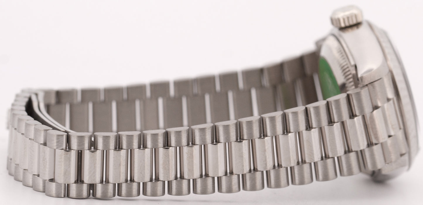 PAPERS Rolex DateJust President 26mm FACTORY SILVER DIAMOND 18K Gold 69179 BOX